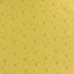 Tissu double gaze banane fleurs or