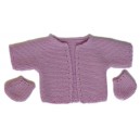 Kit Gilet/chaussons mixte Tulipes et papillons de "Cheyl&eacute; du tricot"