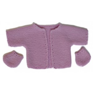 Kit Gilet/chaussons mixte Tulipes et papillons 