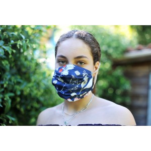 MASQUE LAVABLE en TISSU en liberty avec liens