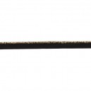 Passepoil élastique noir lurex doré 9 mm au mètre