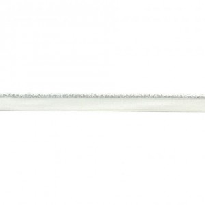 Passepoil &eacute;lastique blanc lurex argent 9 mm au m&egrave;tre