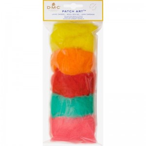 Laine m&egrave;che &agrave; feutrer jaune orange rouge vert rose