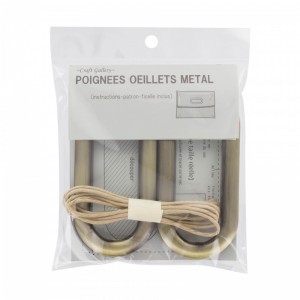 Poign&eacute;es oeillets m&eacute;tal Vintage ovale - bronze