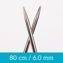 Taille 6 Aiguilles circulaires 80 cm pro acier drops