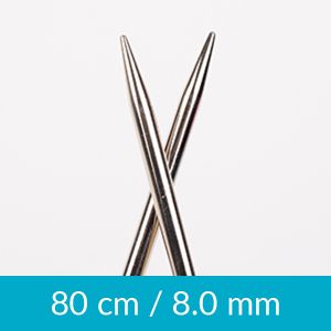 Taille 8 Aiguilles circulaires 80 cm pro acier drops