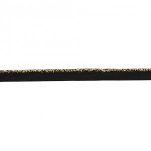 Passepoil élastique noir lurex argent 9 mm au mètre